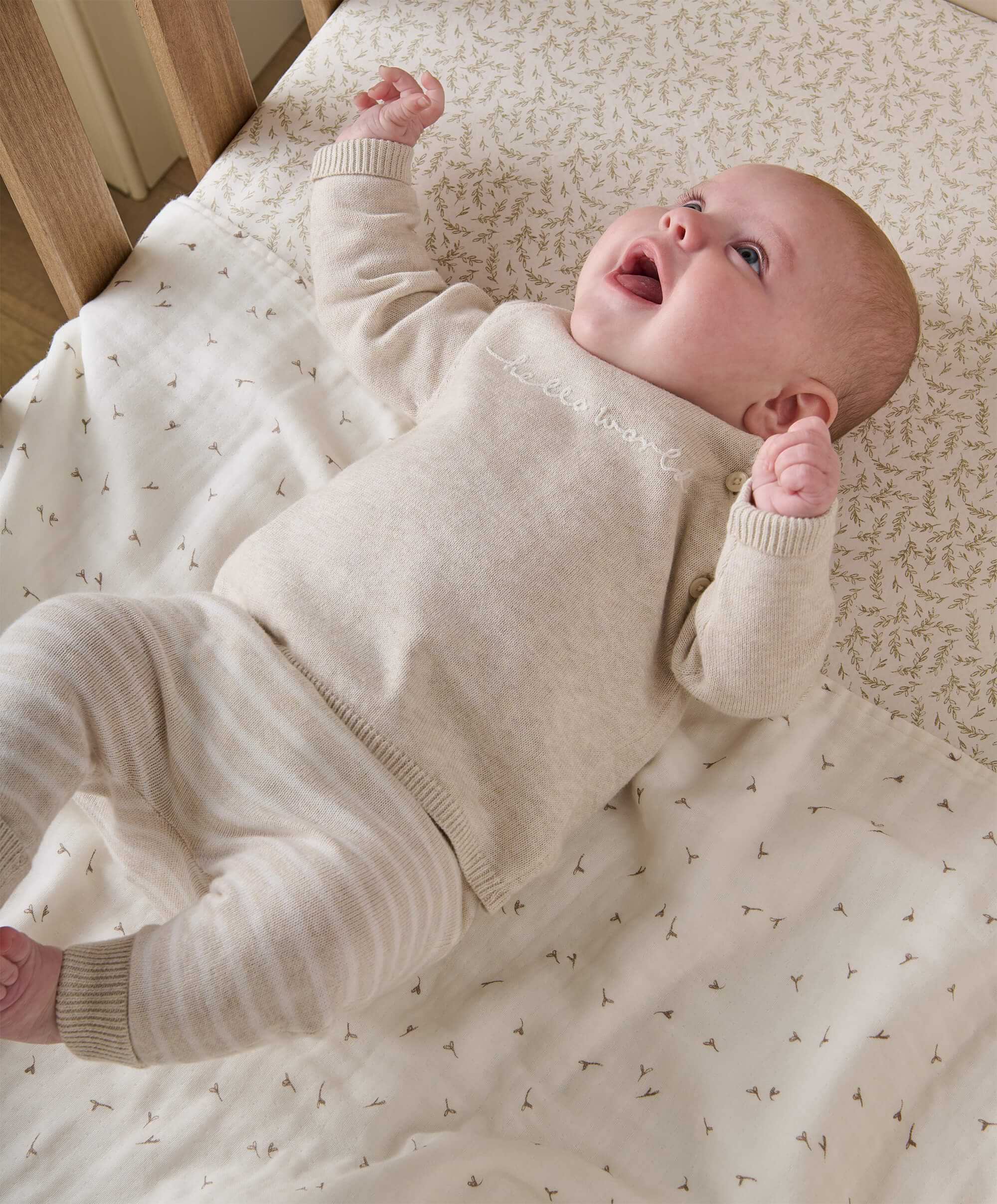 Hello World Knit Set (2 Piece) - Beige - Image 13