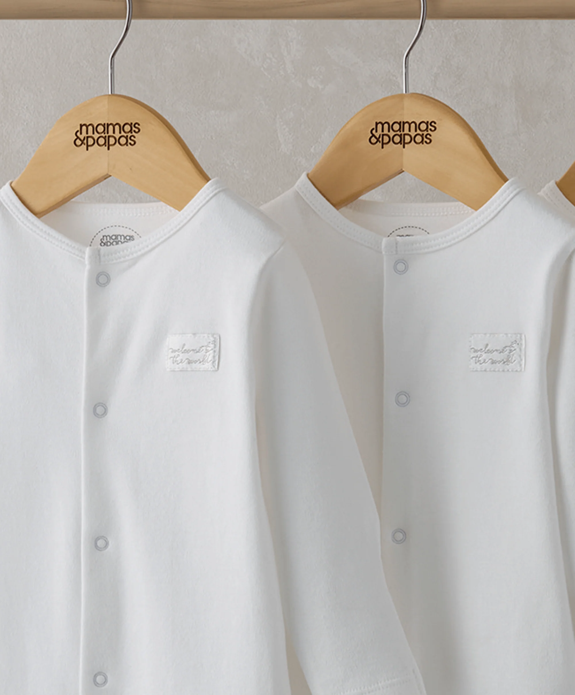 Organic Cotton Sleepsuits (Pack of 3) - White - Image 5