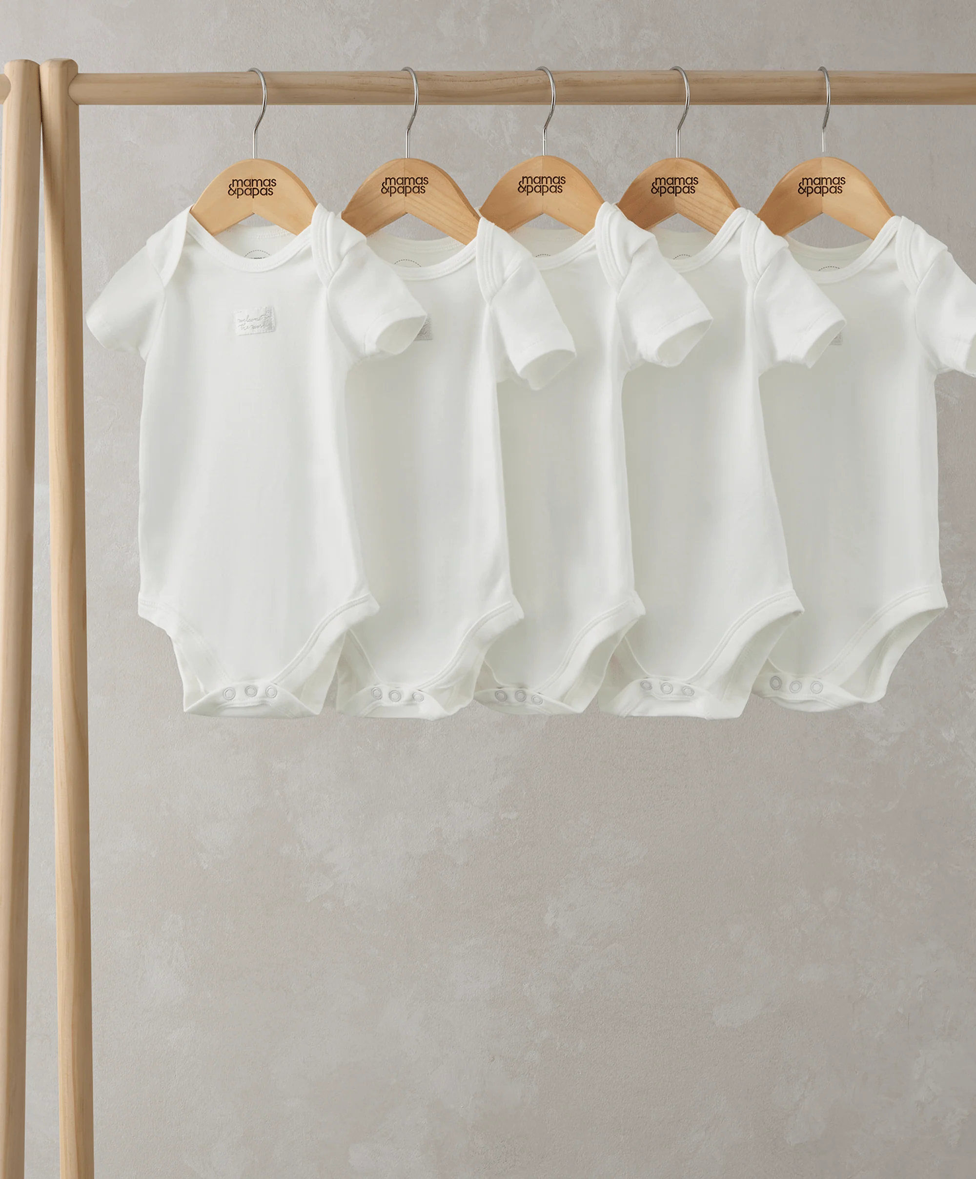 Organic Cotton Shortsleeved Bodysuits (5 Pack) - White - Image 3