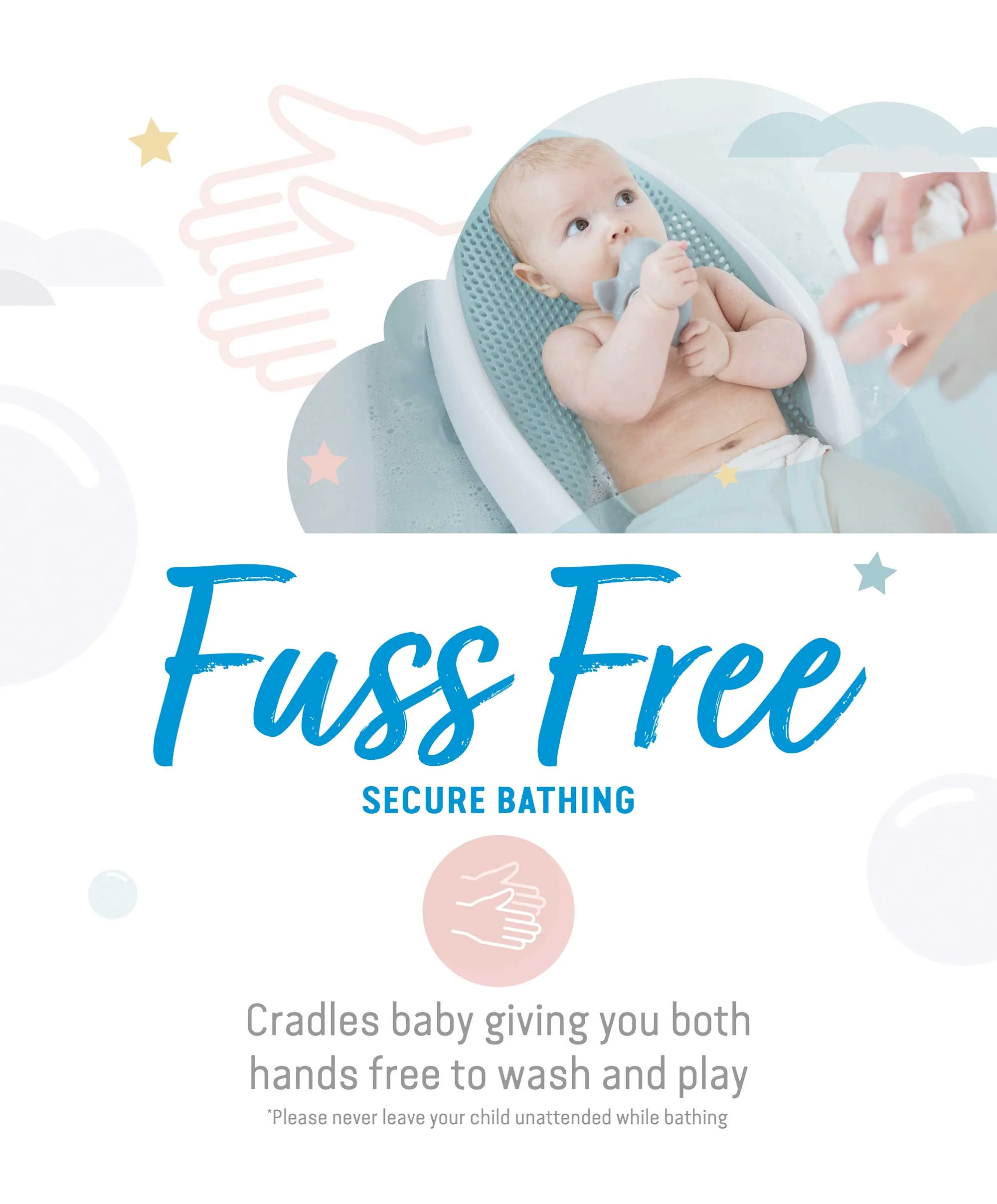 Angelcare Soft Touch Baby Bath Support - Aqua - Image 10