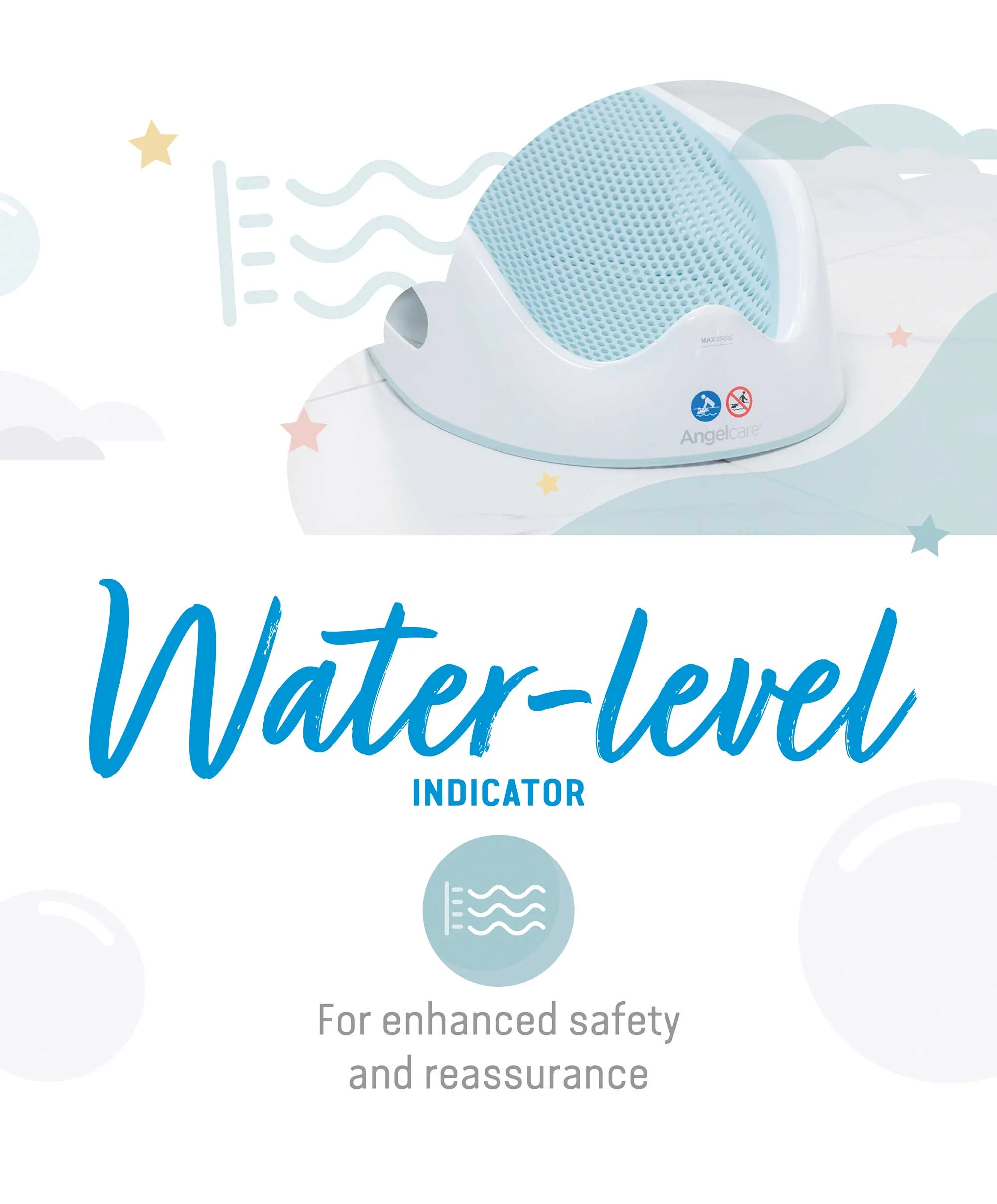 Angelcare Soft Touch Baby Bath Support - Aqua - Image 4