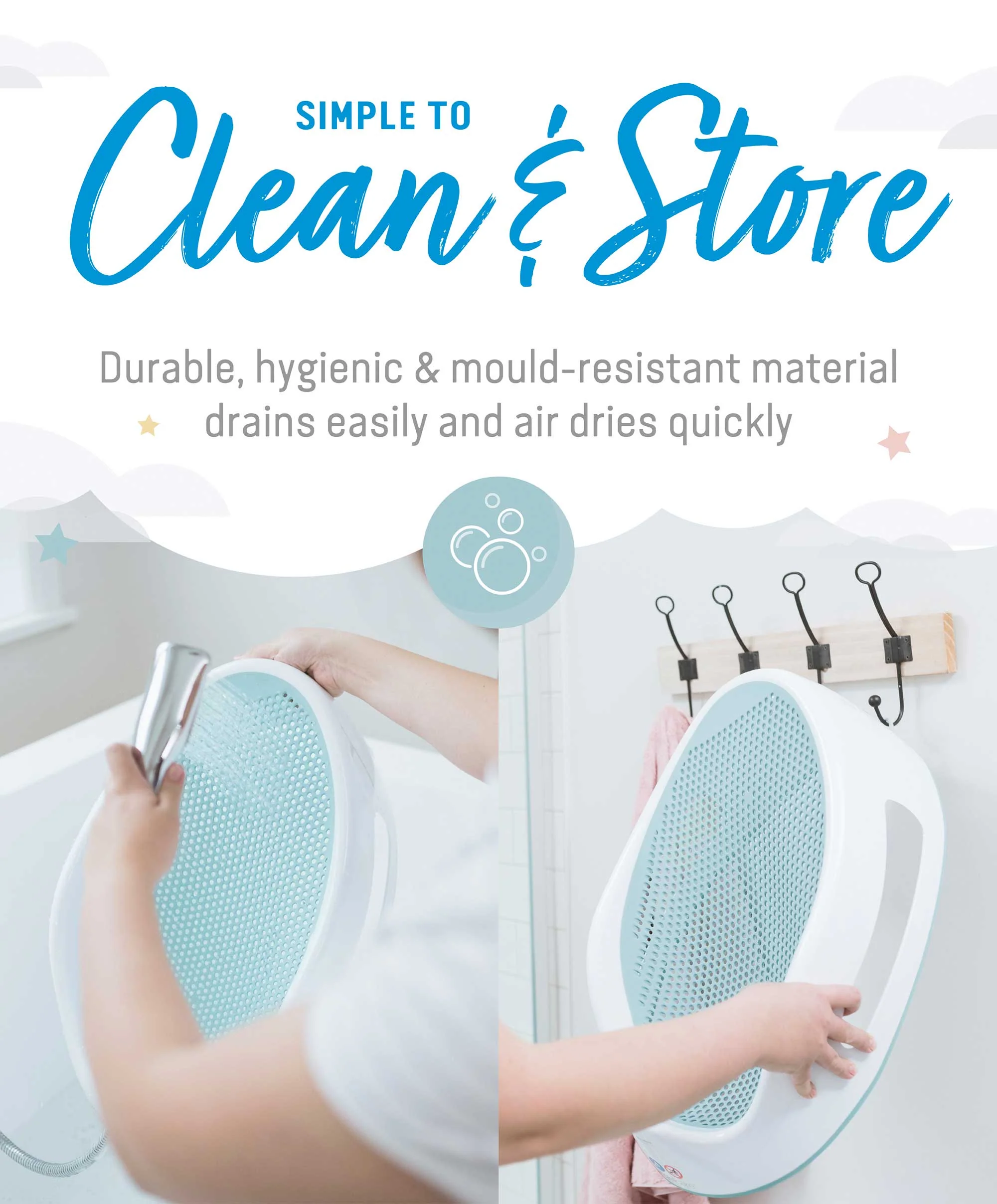 Angelcare Soft Touch Baby Bath Support - Aqua - Image 5