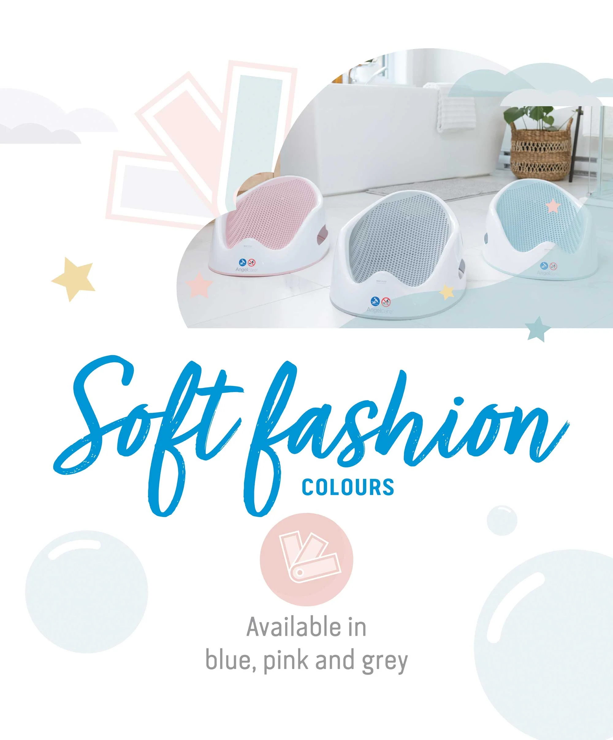 Angelcare Soft Touch Baby Bath Support - Grey - Image 16