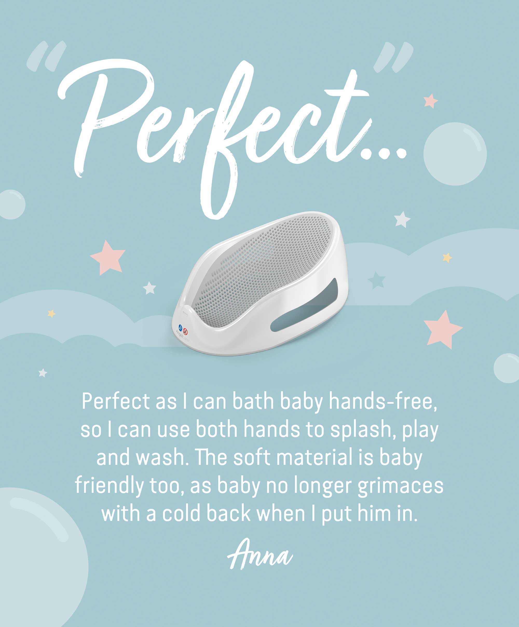 Angelcare Soft Touch Baby Bath Support - Grey - Image 17