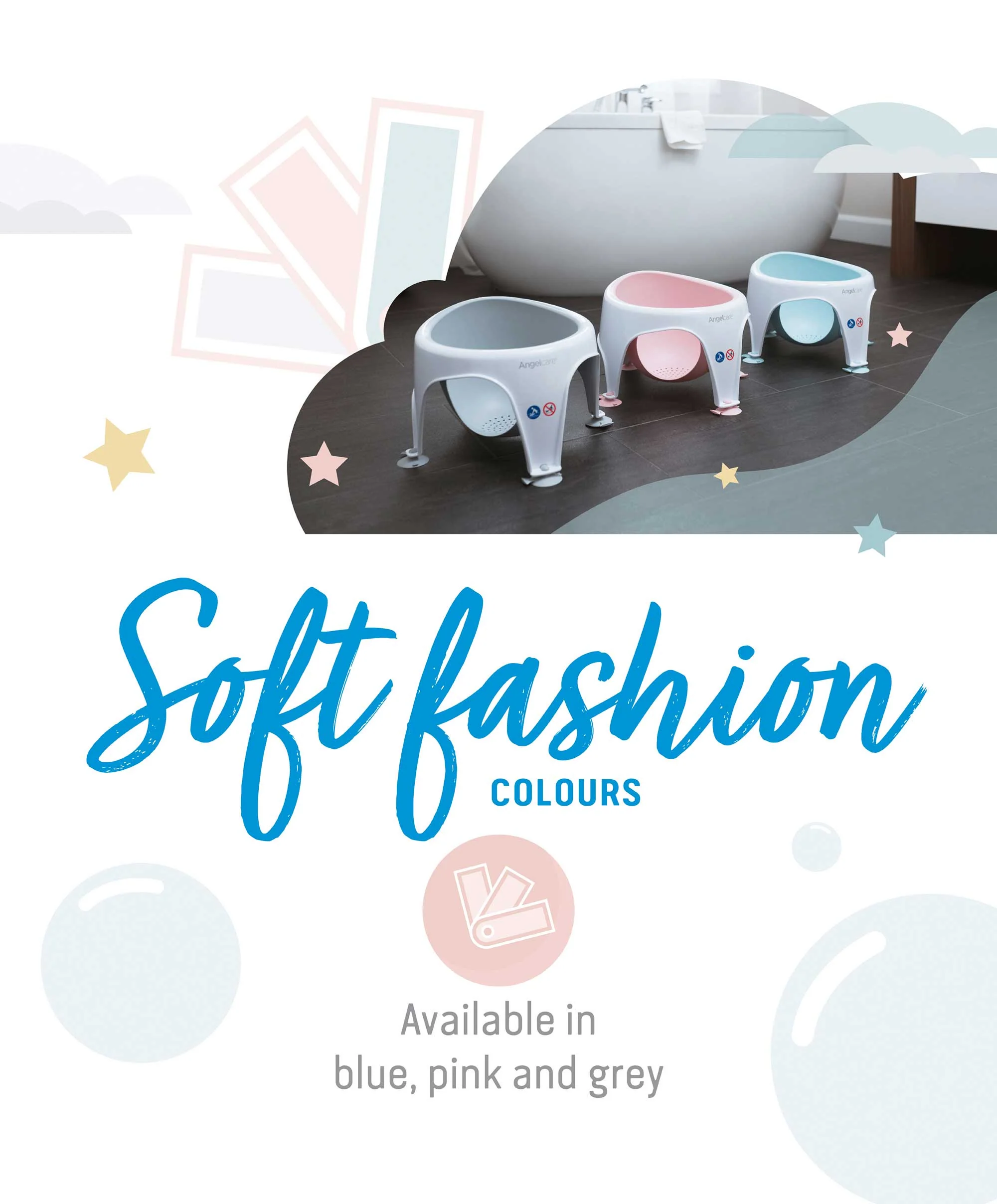 Angelcare Aqua Soft Touch Baby Bath Seat - Grey - Image 14