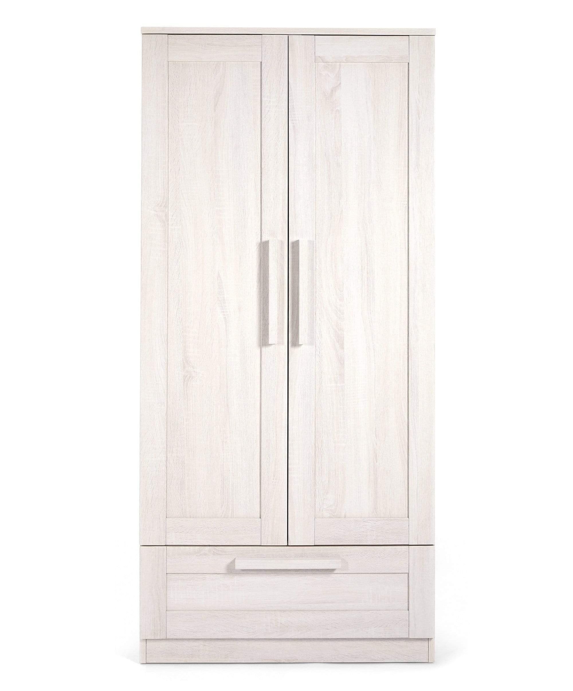 Atlas 2 Door Nursery Wardrobe with Storage Drawer - Nimbus White - Image 7