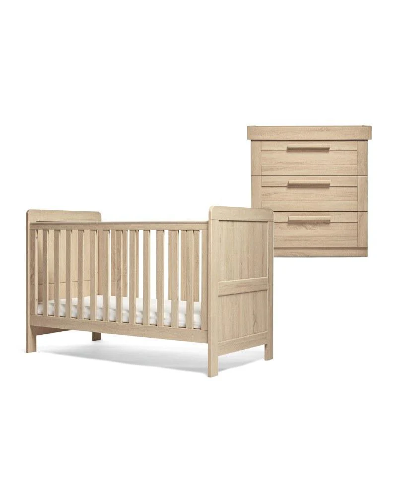 Atlas 2 Piece Cotbed Set with Dresser Changer - Light Oak - Image 16