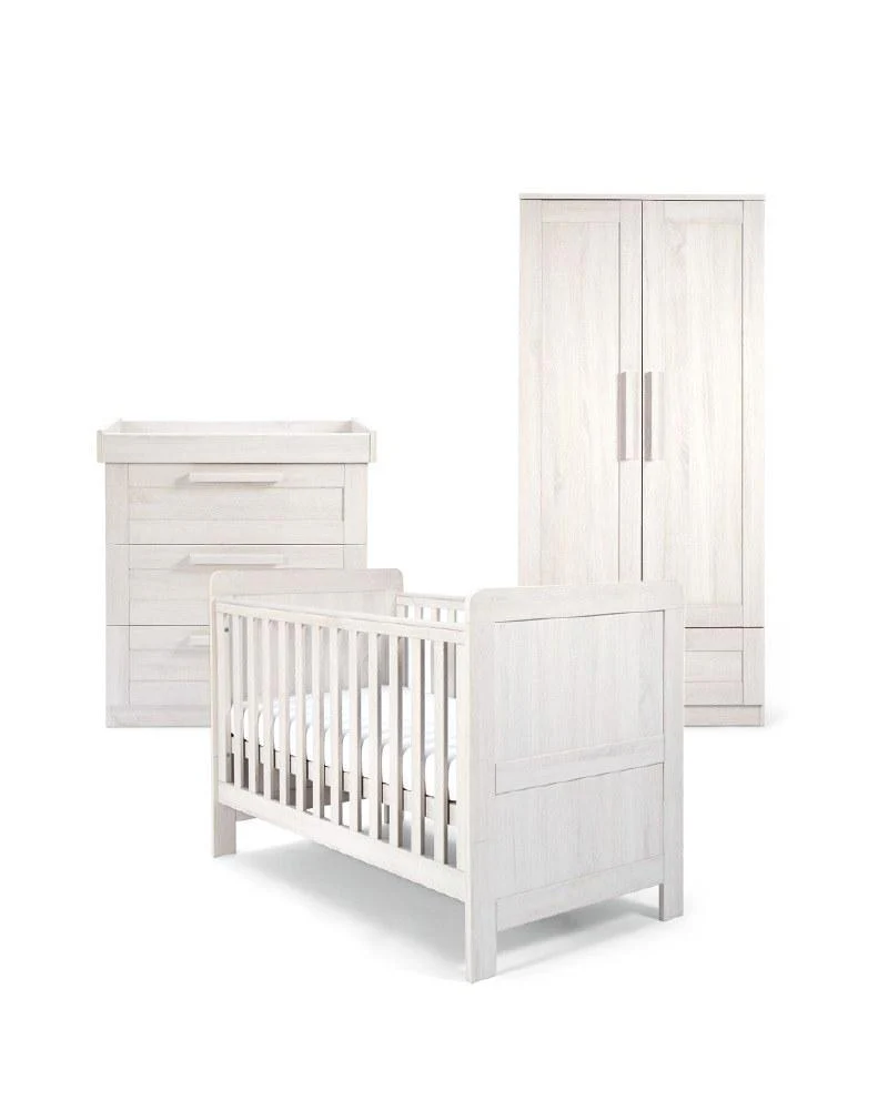 Atlas 3 Piece Cotbed Range with Dresser Changer & Wardrobe - Nimbus White - Image 17