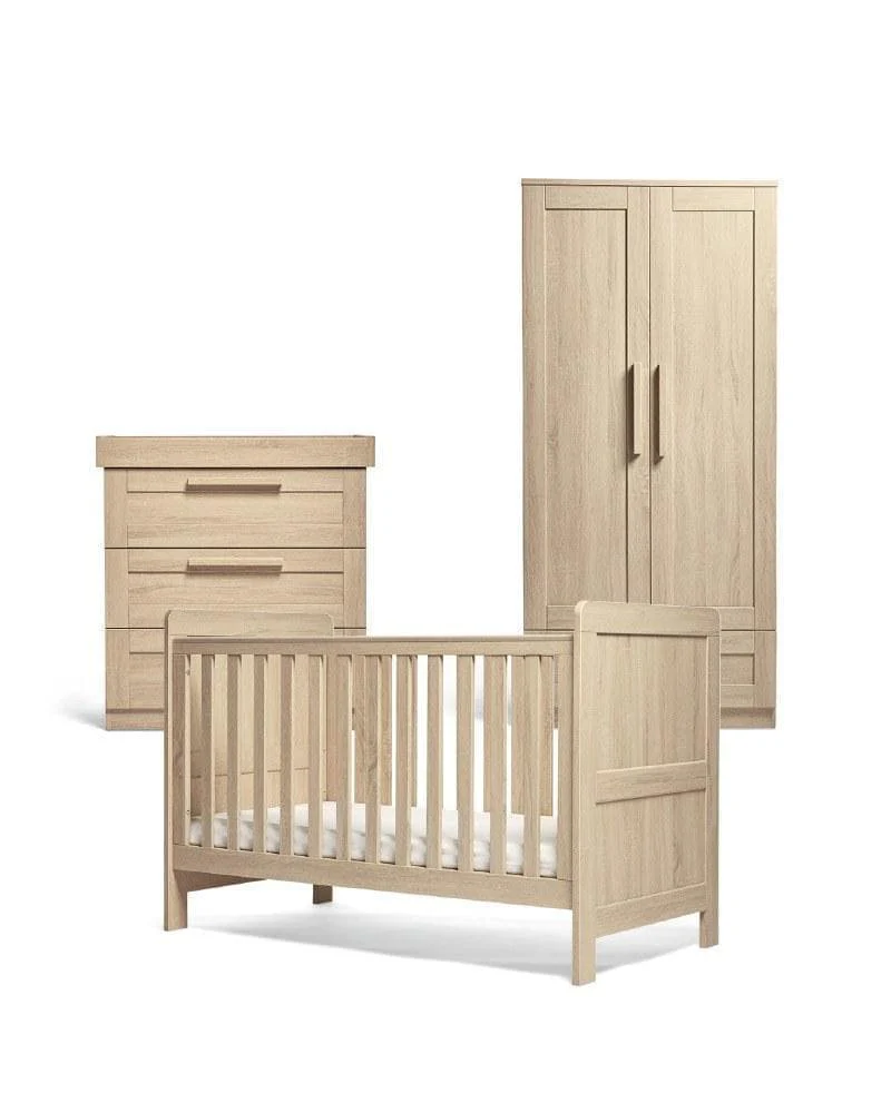 Atlas 3 Piece Cotbed Range with Dresser Changer & Wardrobe - Light Oak - Image 3