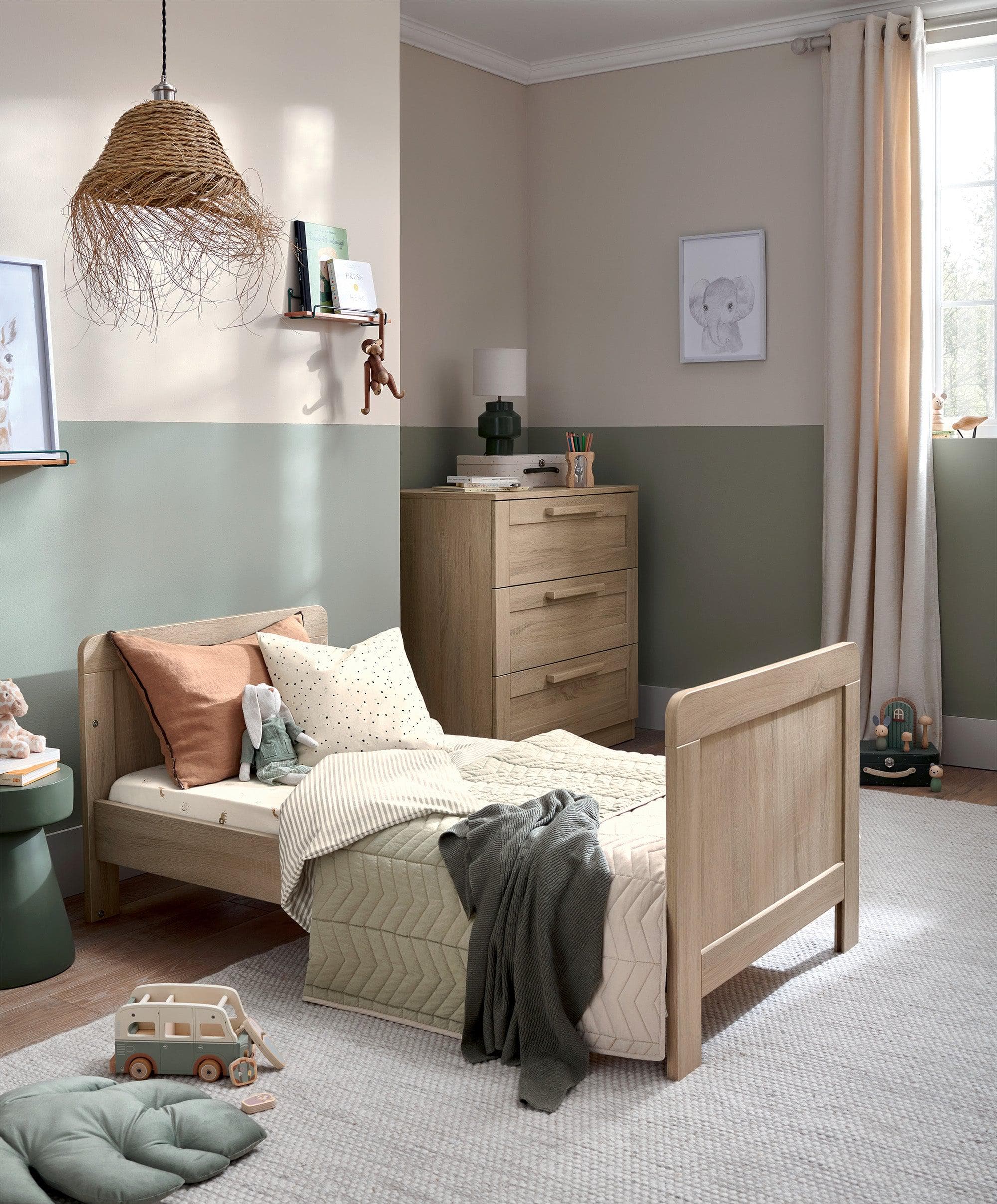 Atlas 3 Piece Cotbed Range with Dresser Changer & Wardrobe - Light Oak - Image 8