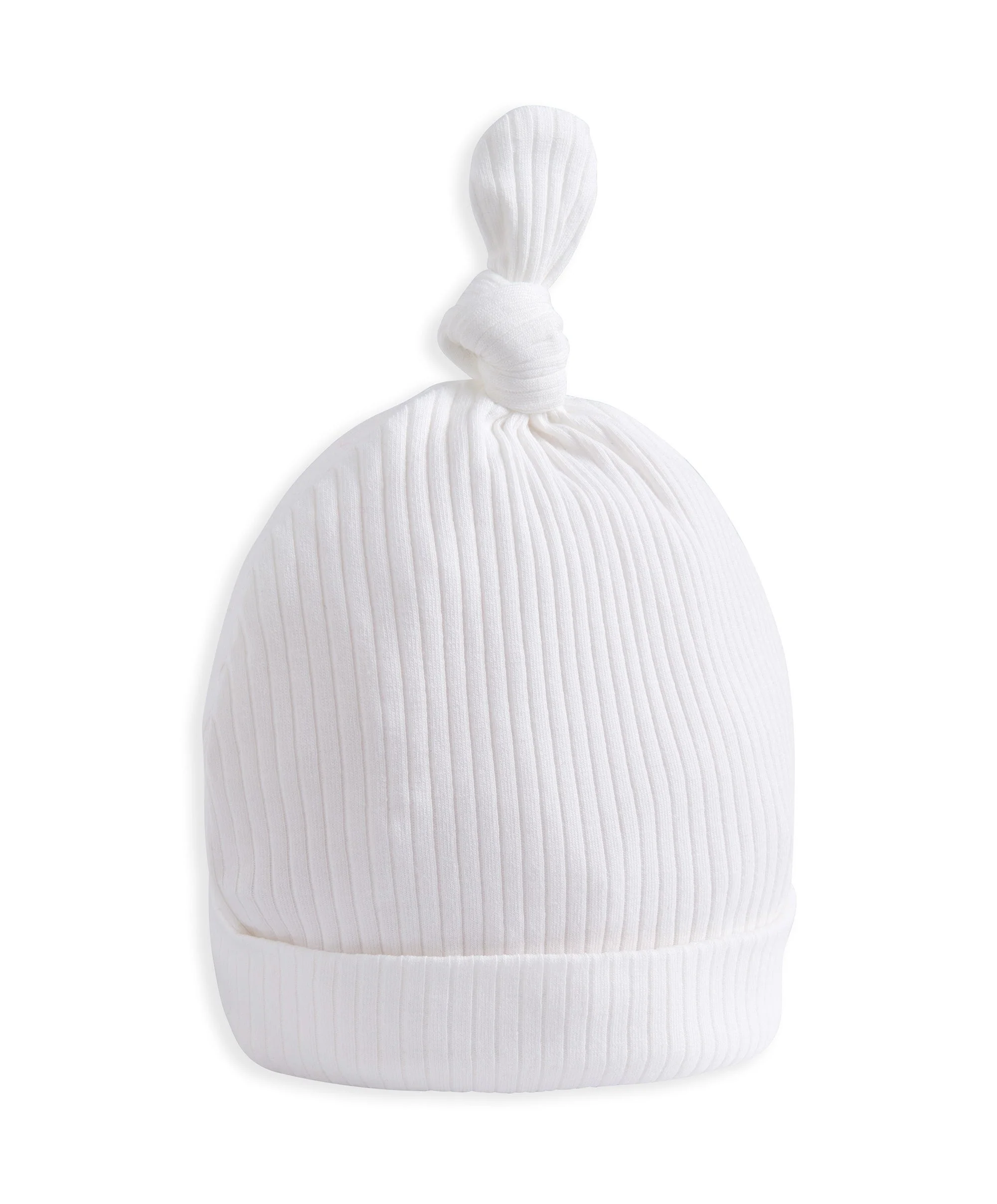 Organic Cotton Ribbed Hat - White - Image 3
