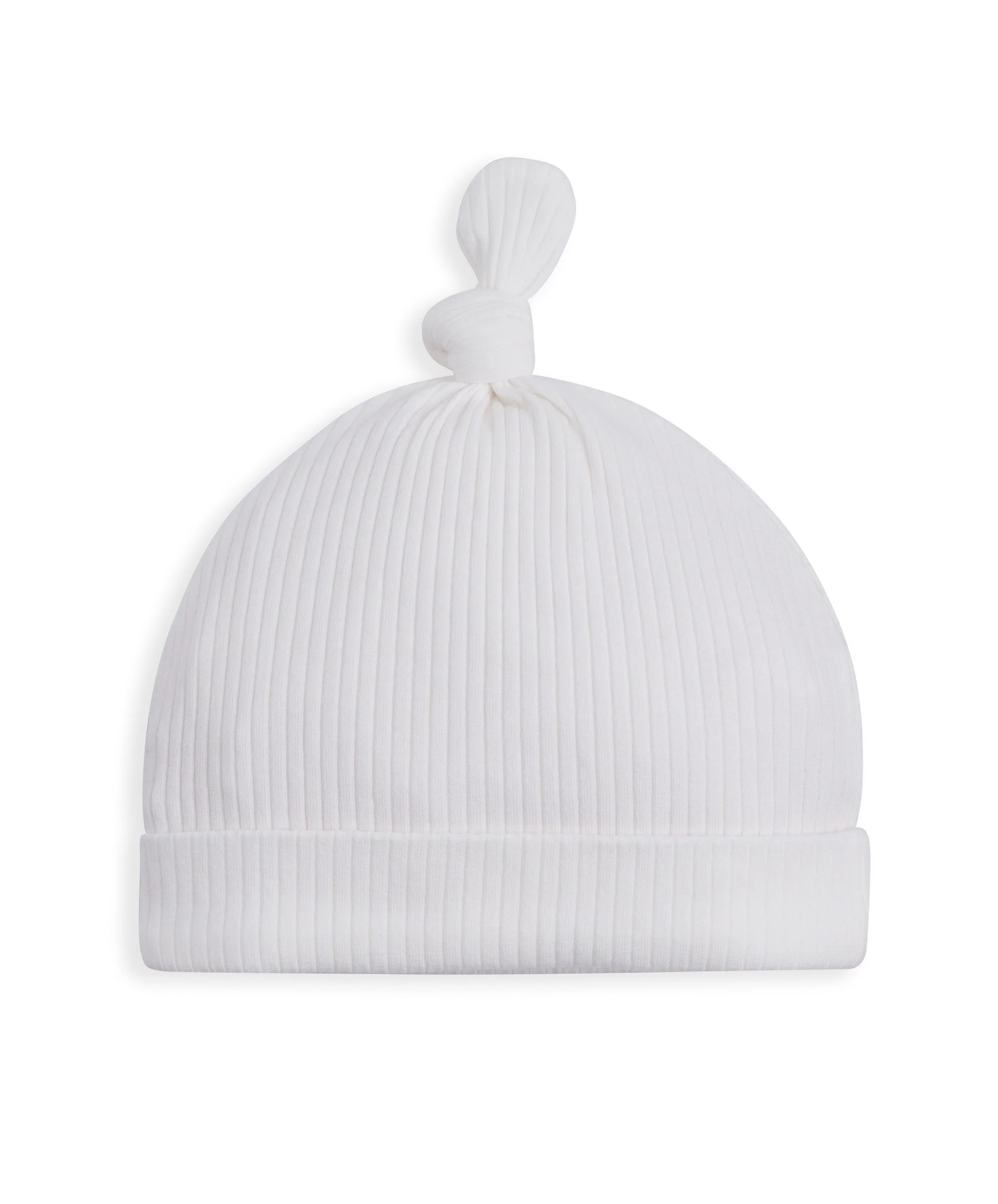 Organic Cotton Ribbed Hat - White - Image 4