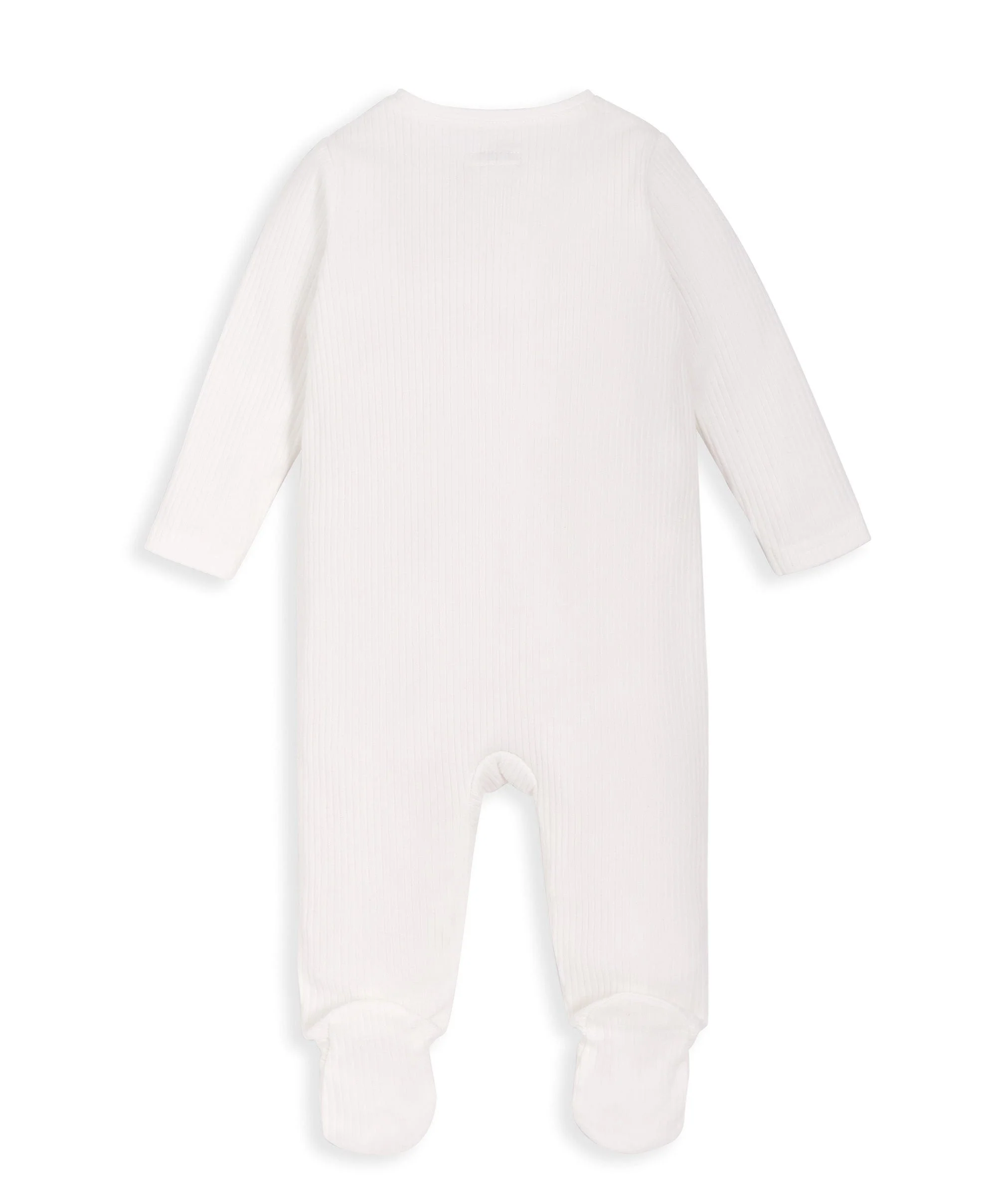 Organic Cotton Ribbed Sleepsuit - White - Image 8