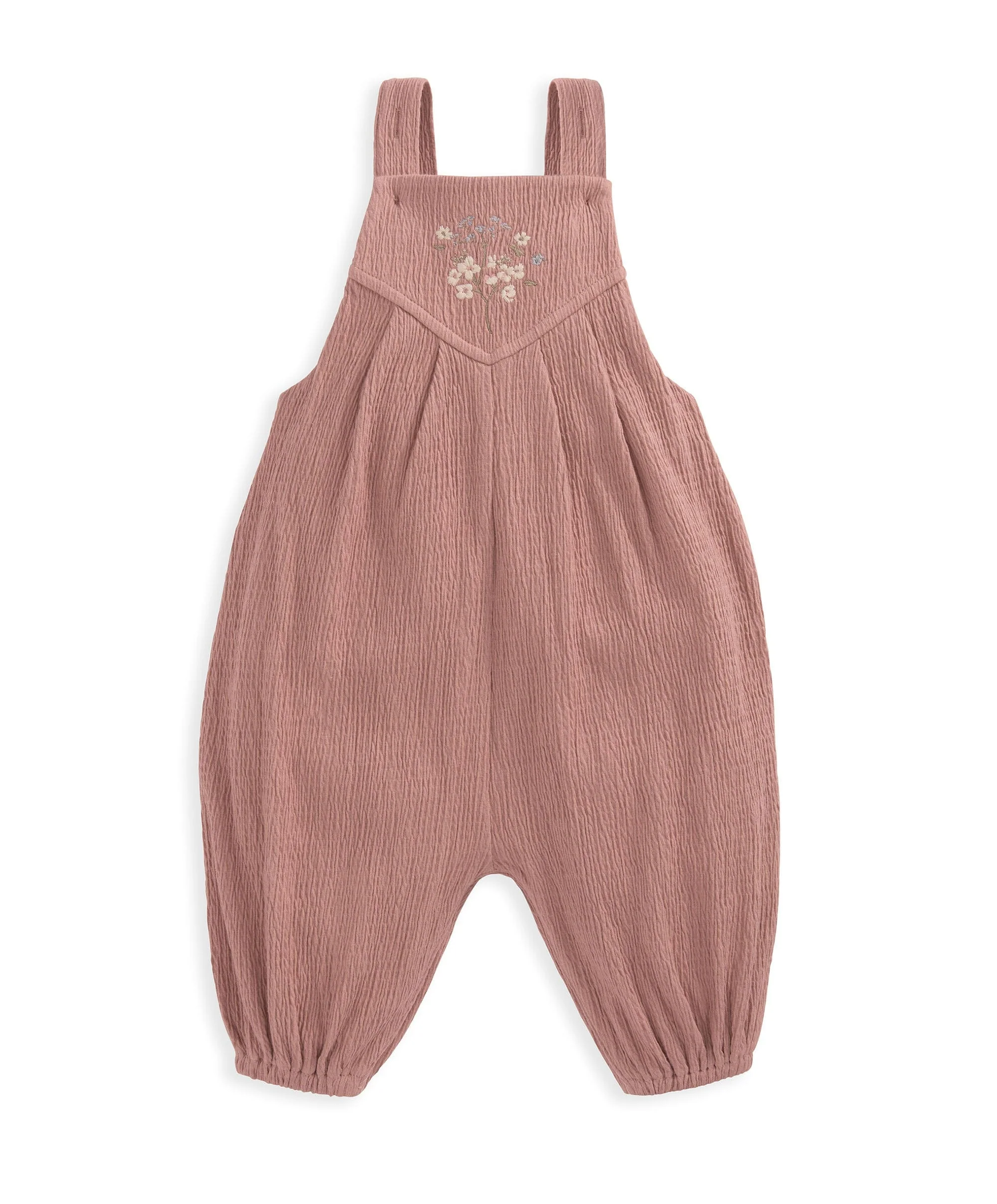 Crinkle Dungarees & Bodysuit Outfit Set - Pink - Image 4