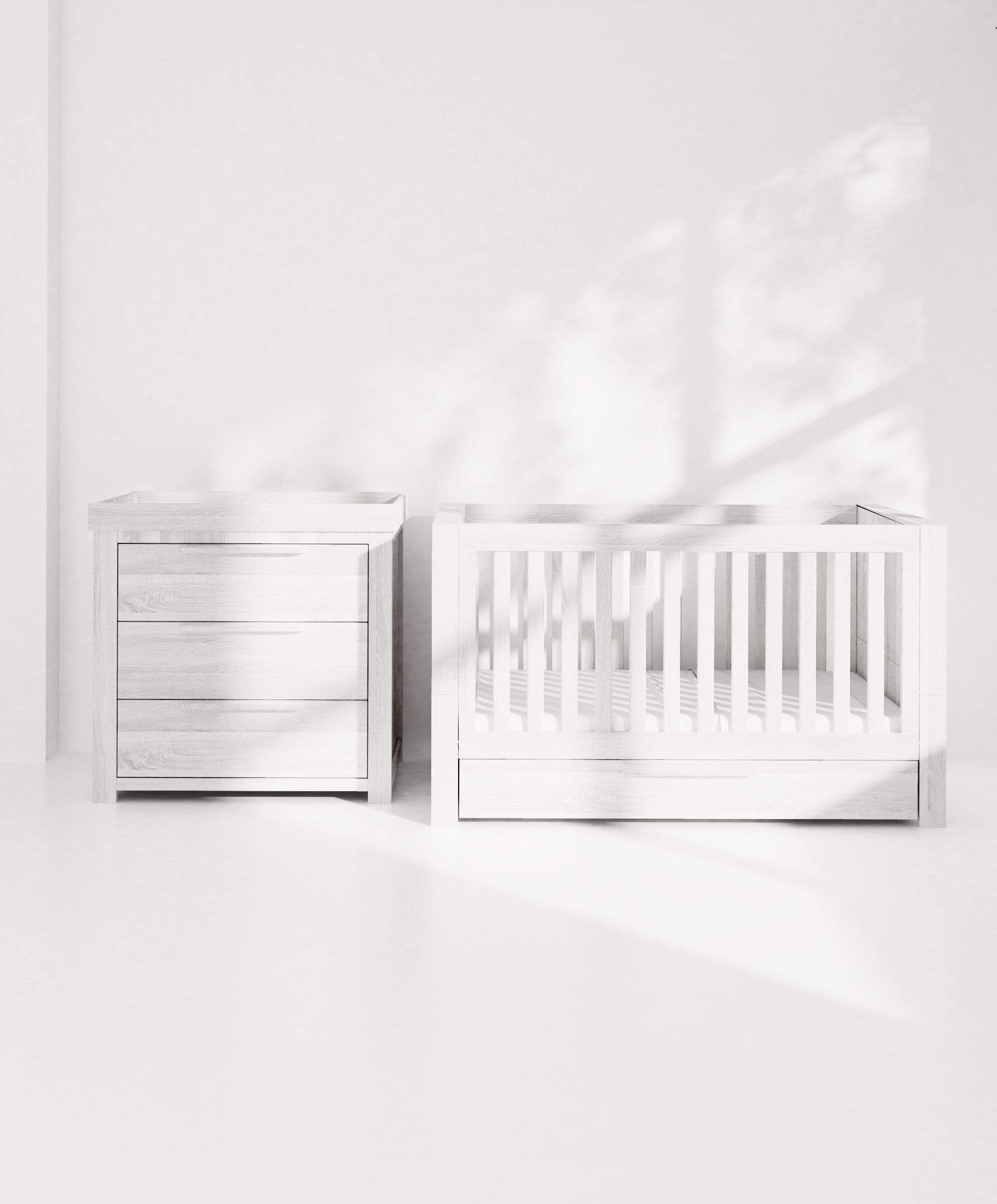 Franklin 2 Piece Cotbed Set with Dresser Changer - White Wash - Image 20