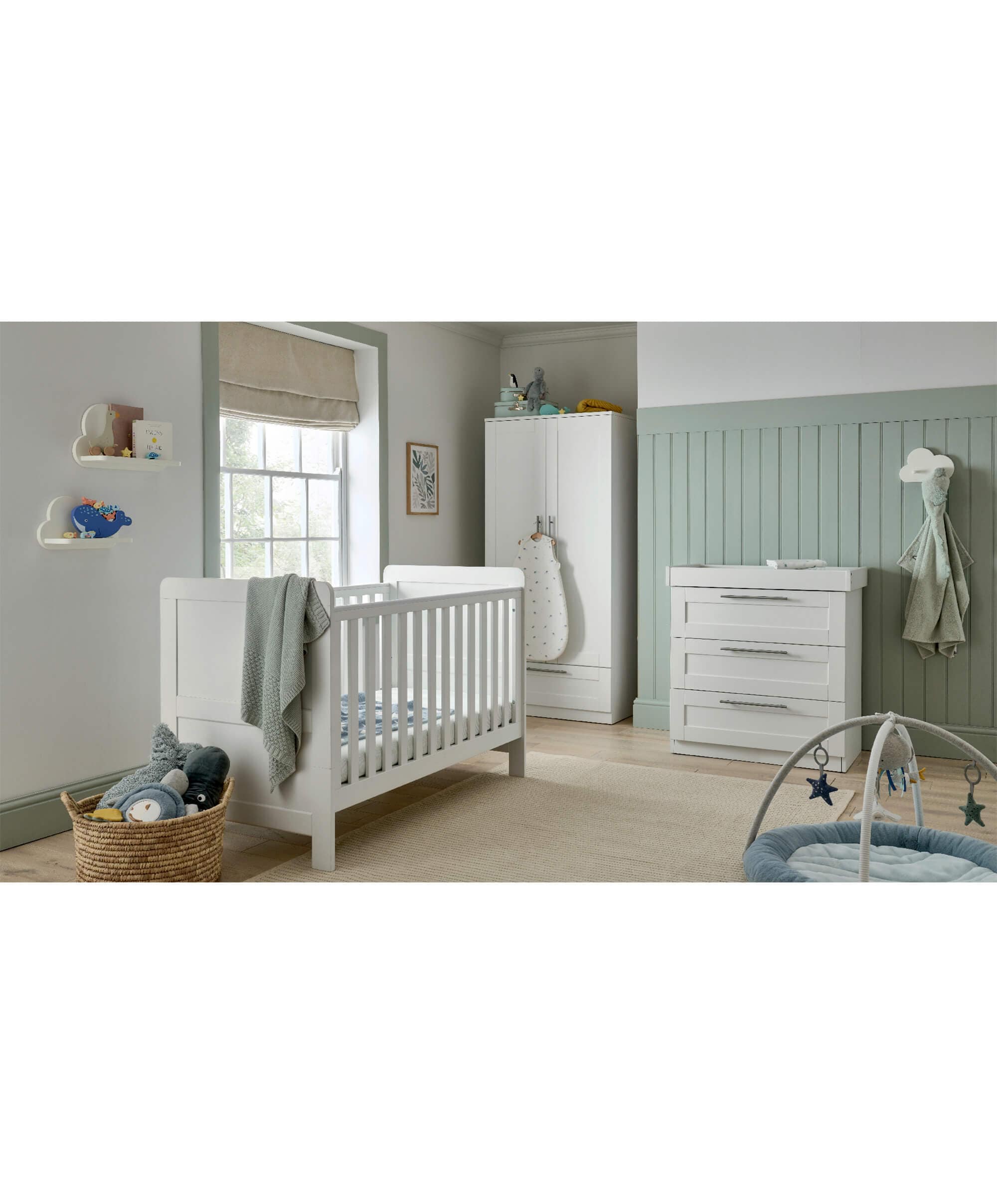Hampden 3 Piece Cotbed Range with Dresser Changer & Wardrobe - White - Image 15