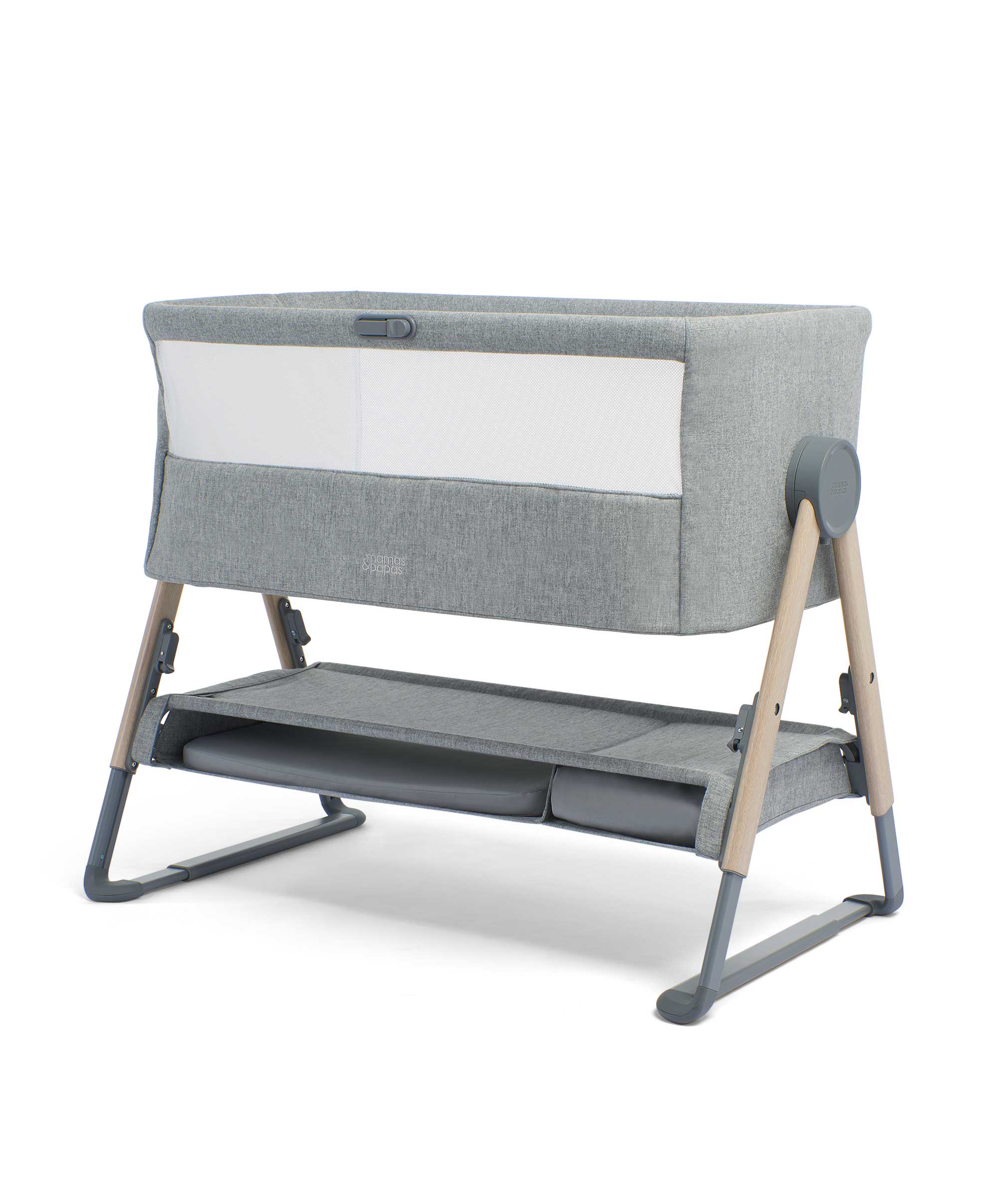 Lua Bedside Crib and Sheet Bundle - Grey/White - Image 4