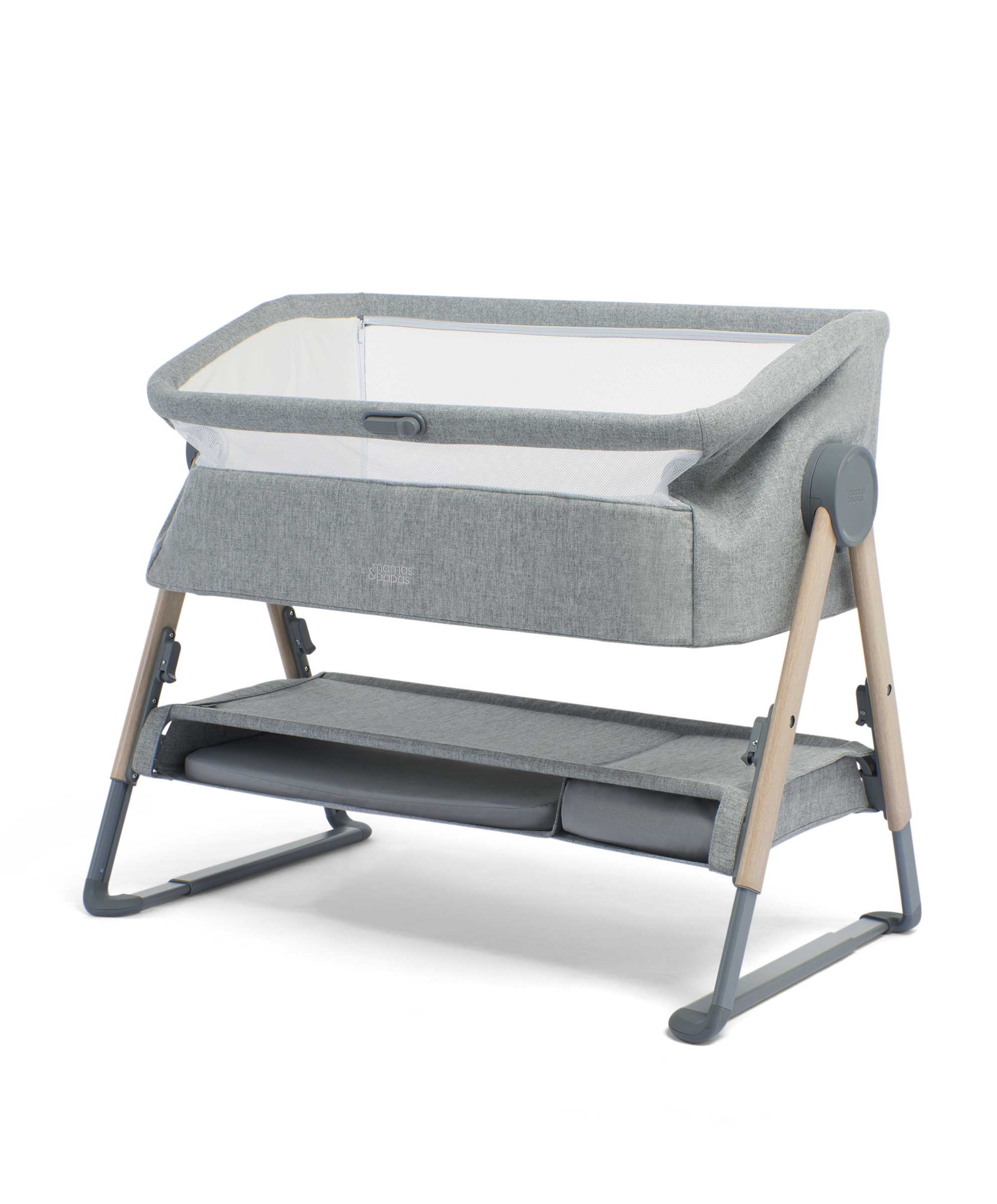 Lua Bedside Crib and Sheet Bundle - Grey/White - Image 5