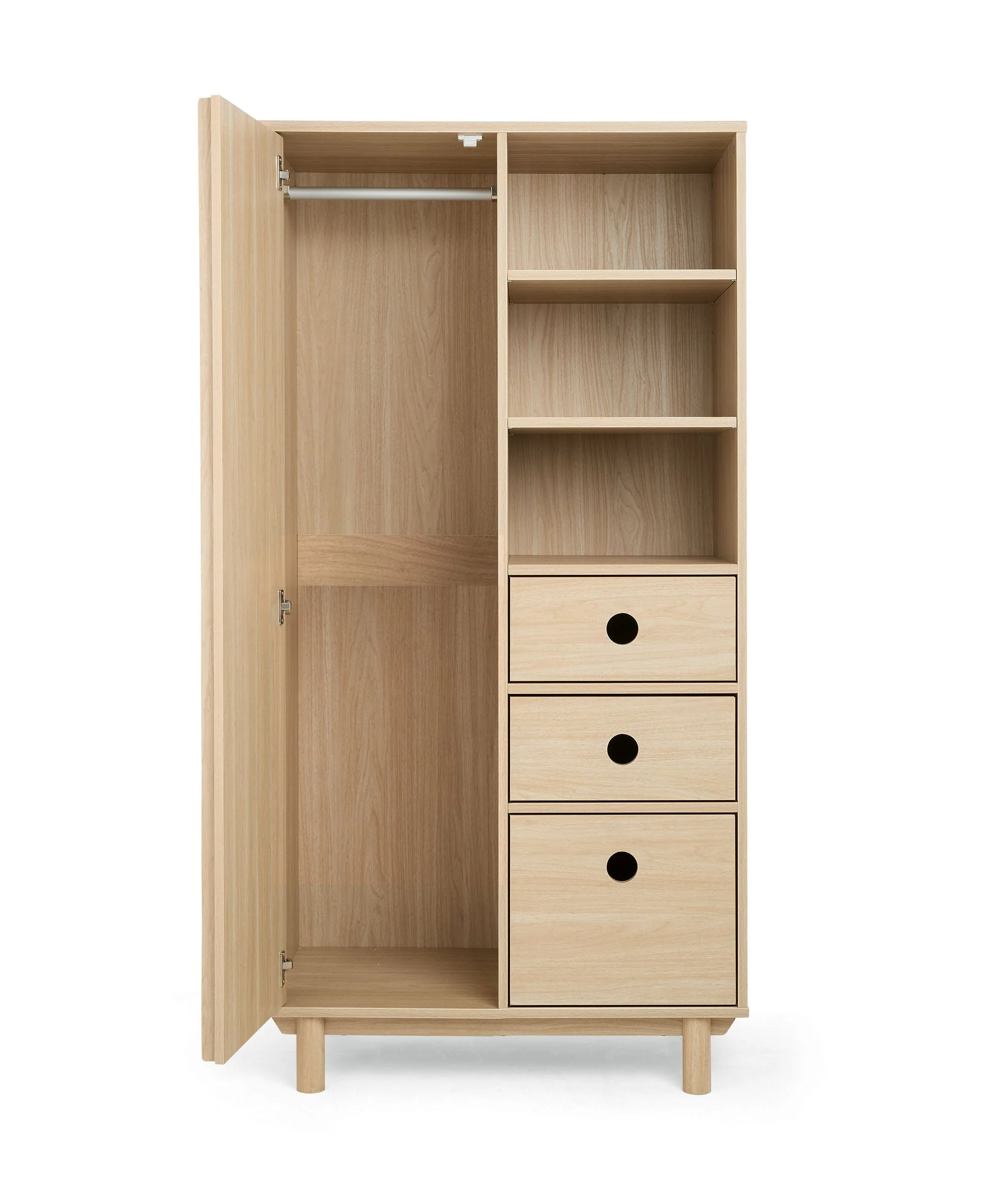 Oska 3 Piece Cotbed Range With Wide Dresser Changer & Wardrobe - Oak - Image 11