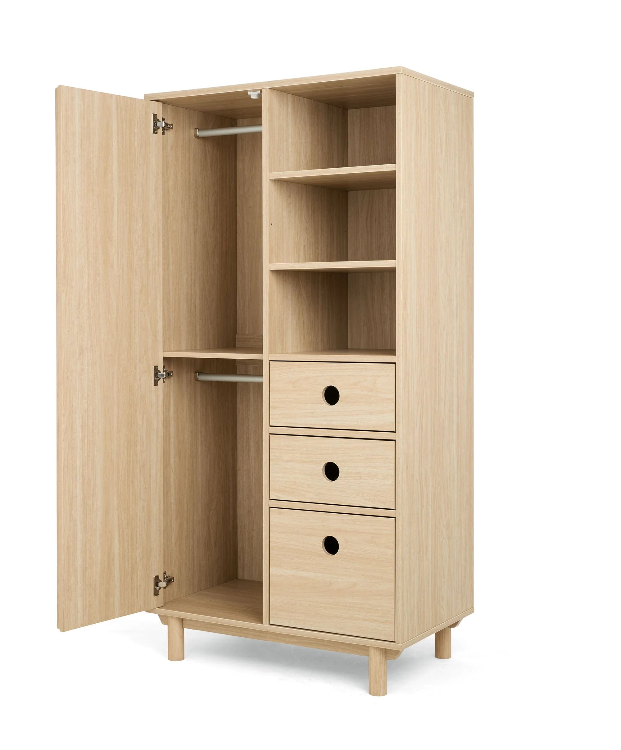 Oska 3 Piece Cotbed Range With Wide Dresser Changer & Wardrobe - Oak - Image 12
