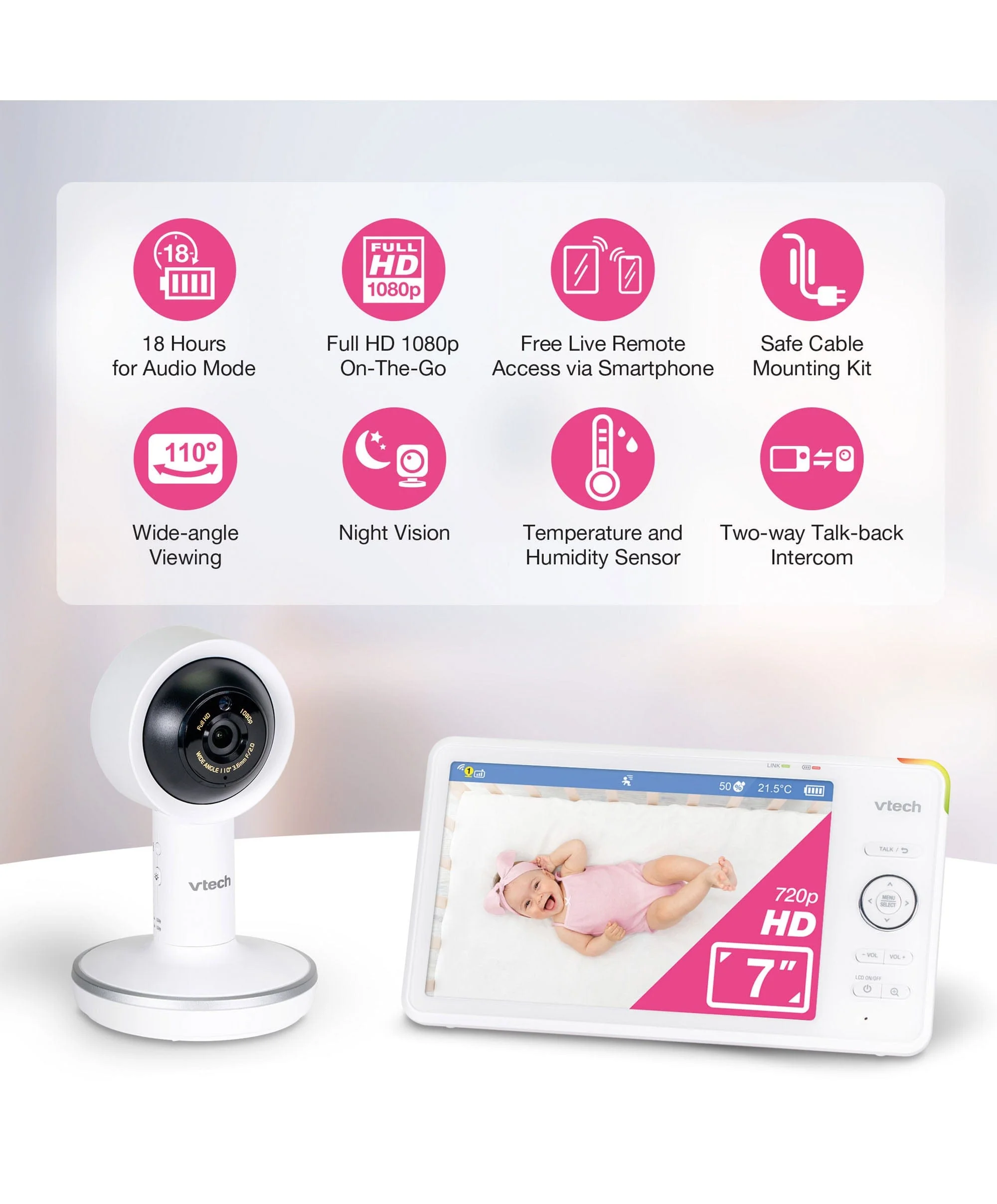 VTech RM7787HD 7” Over-The-Cot Smart Monitor - Image 13