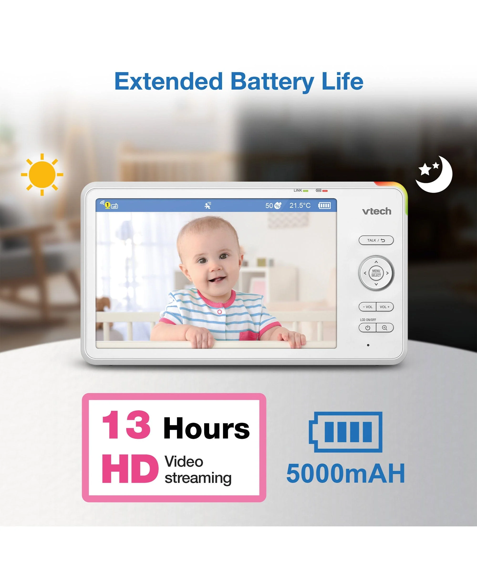 VTech RM7787HD 7” Over-The-Cot Smart Monitor - Image 5