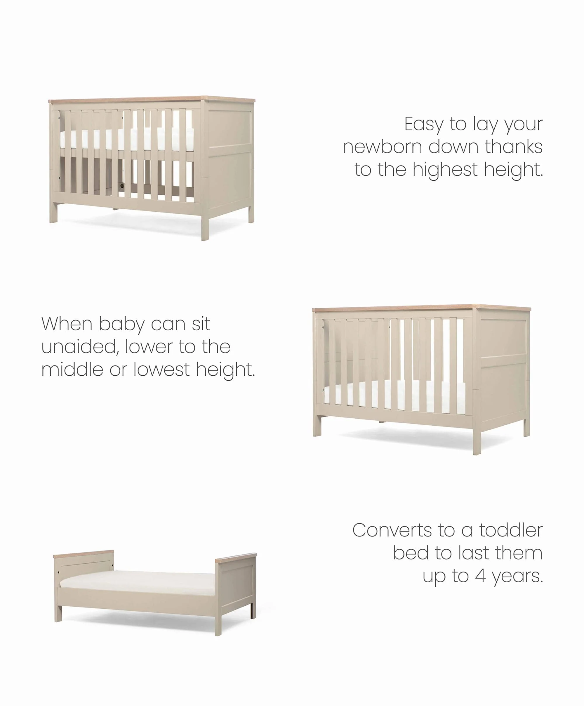 Wedmore Small Cotbed - Pebble - Image 6